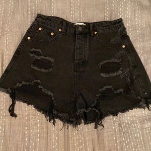 High rise jean shorts